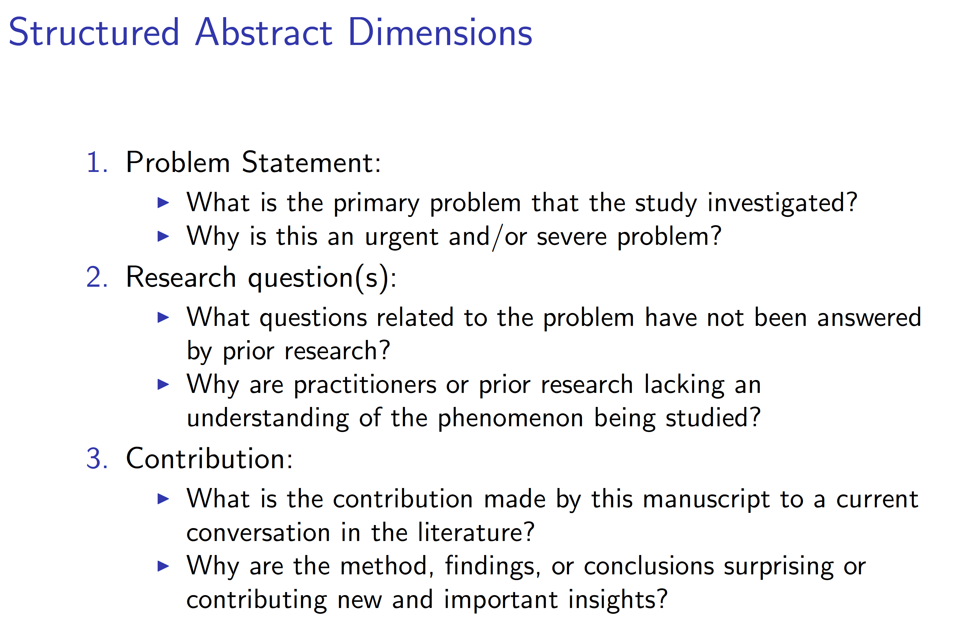 structured abstracts