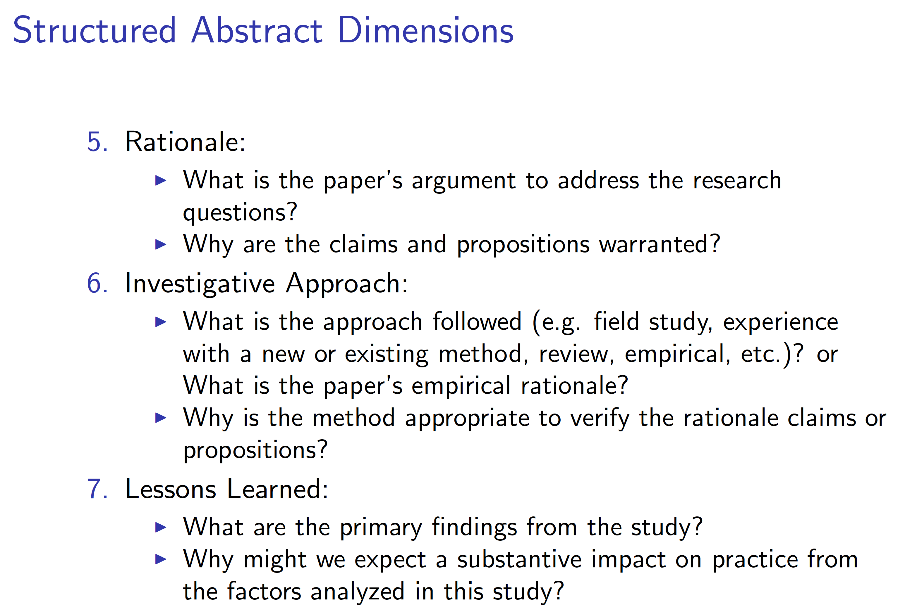 structured abstracts